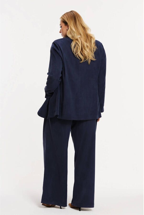 YOEK wide leg high waist casual broek donkerblauw - Foto 2