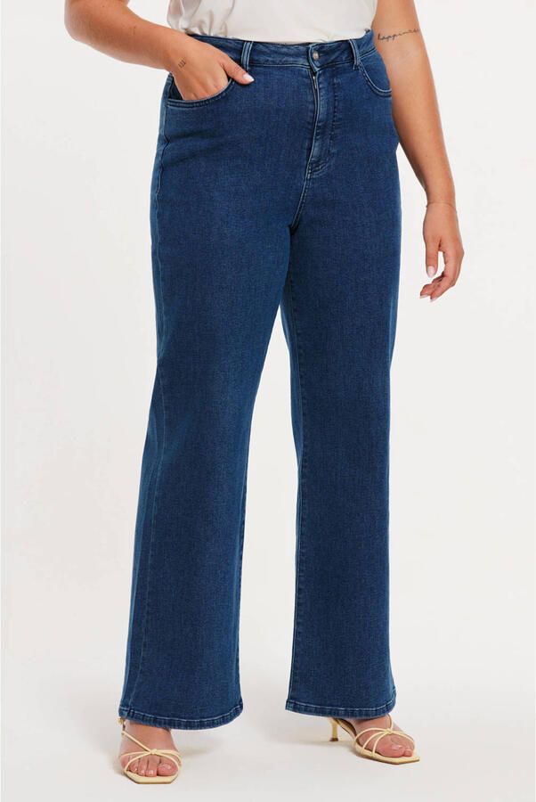 YOEK wide leg jeans dark blue denim