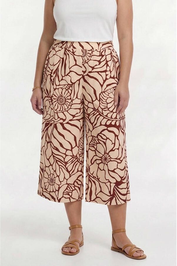 YOEK wide leg regular waist bermuda short donkerrood
