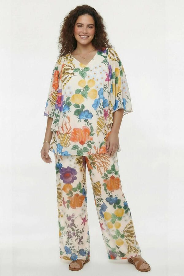 YOEK wide leg regular waist broek multi - Foto 3