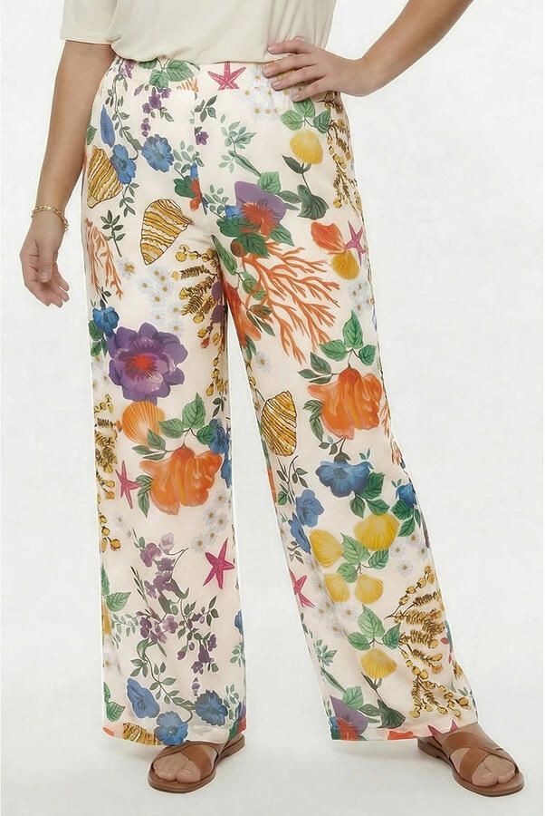 YOEK wide leg regular waist broek multi