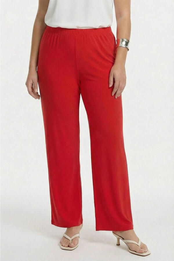 YOEK wide leg regular waist broek rood