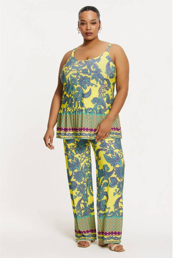 YOEK wide leg regular waist casual broek multi