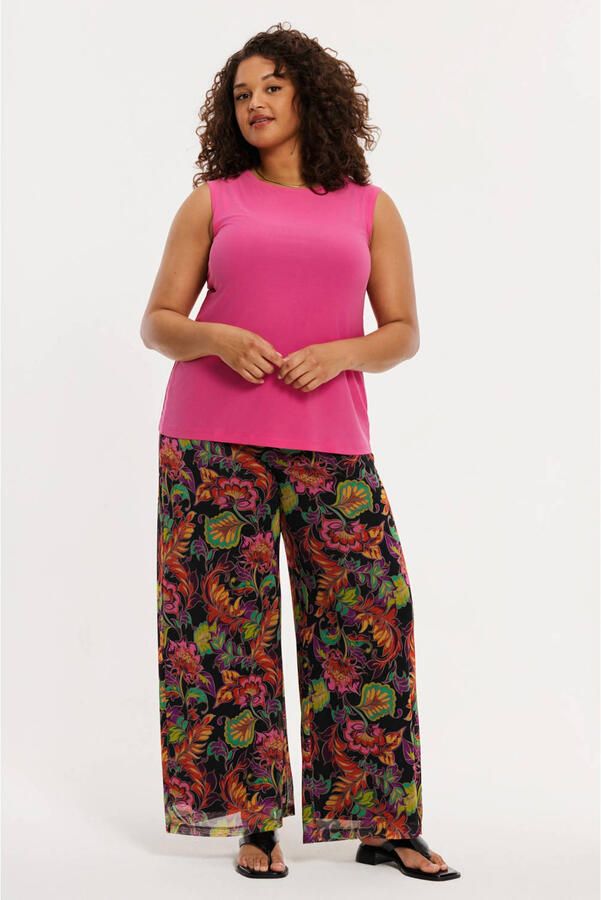 YOEK wide leg regular waist gebloemde broek multi - Foto 2