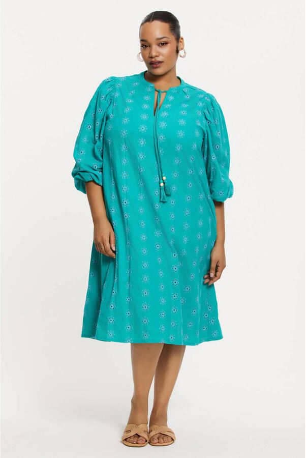 YOEK zomerjurk broderie turquoise - Foto 2