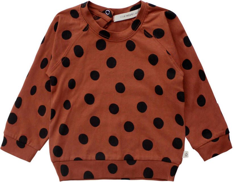 Your Wishes baby sweater met biologisch katoen bruin zwart Katoen (biologisch) Ronde hals 50 56
