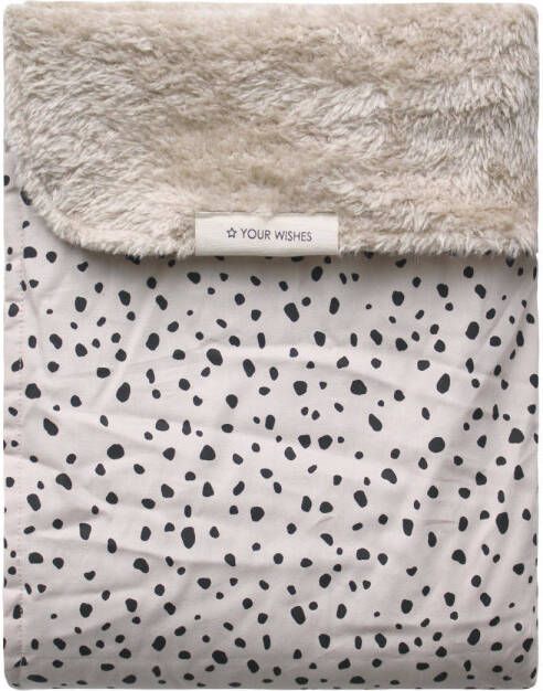 Your Wishes baby teddy ledikantdeken Cheetah 100x140 cm beige zwart Babydeken