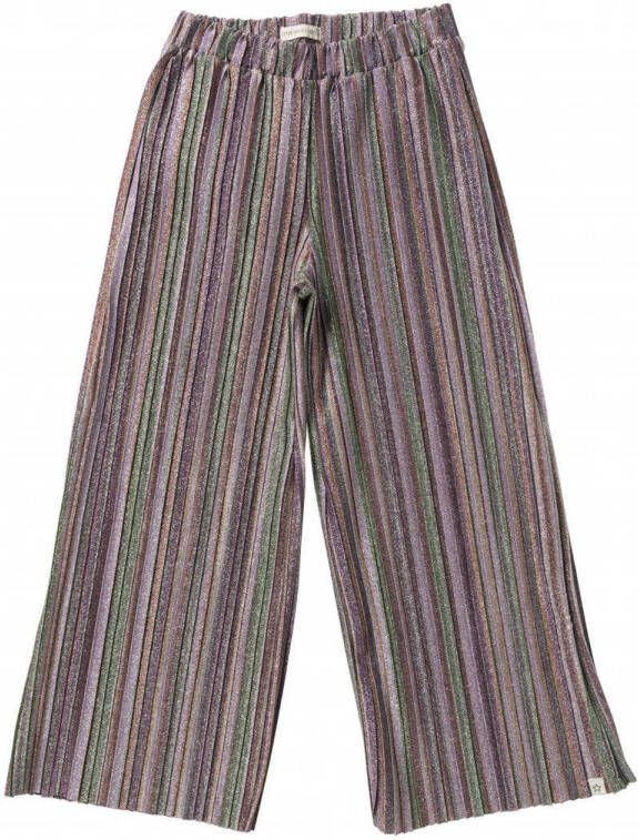 Your Wishes wide leg broek Bar paars groen Multi Meisjes Polyester Effen 134 140 - Foto 2