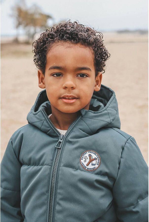 YOUR WISHES Jongens Jassen Solid Puffer Coat Donkergroen - Foto 5