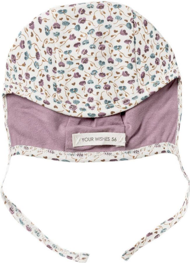 Your Wishes muts Aily ecru roze turquoise Meisjes Modal Bloemen 62 68