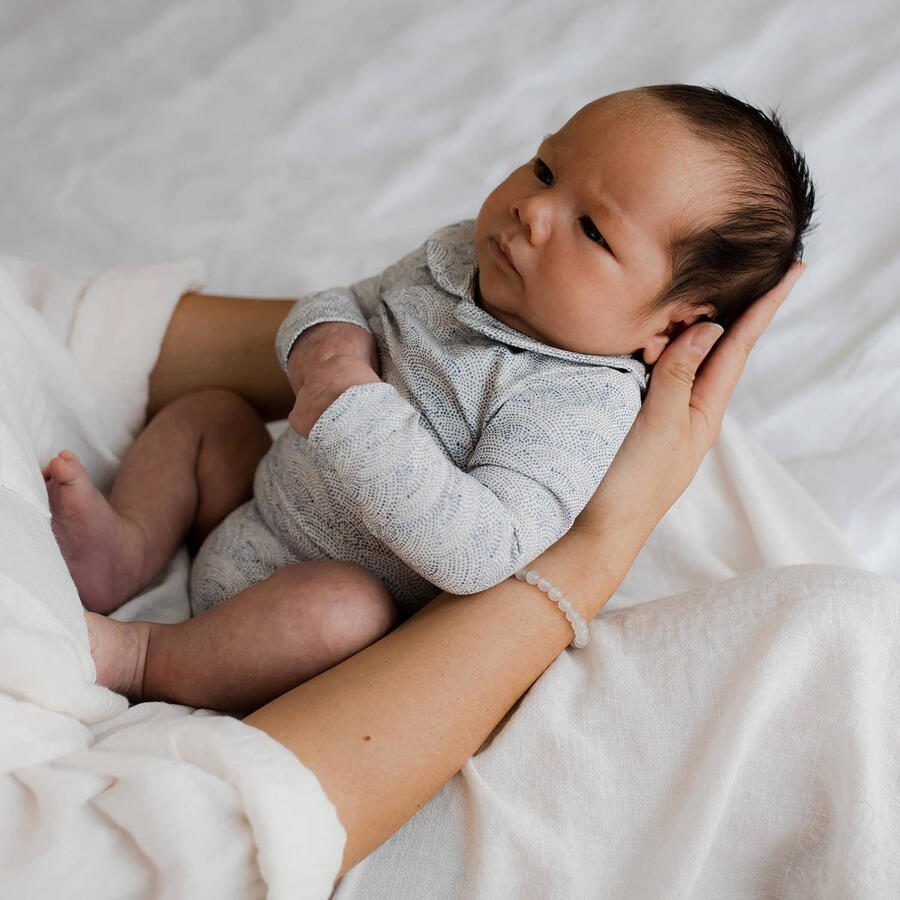 Yumi Baby romper Waves Blue Blauw Meisjes Stretchkatoen Peter Pan-kraag 56 - Foto 2
