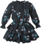 Z8 gebloemde jurk Anoek donkergroen paars petrol - Thumbnail 2