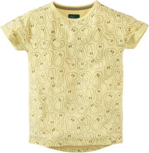 Z8 T-shirt Djaro met all over print geel