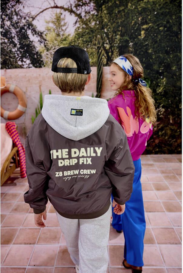 Z8 kids bomberjack Samba met backprint donkerbruin - Foto 4