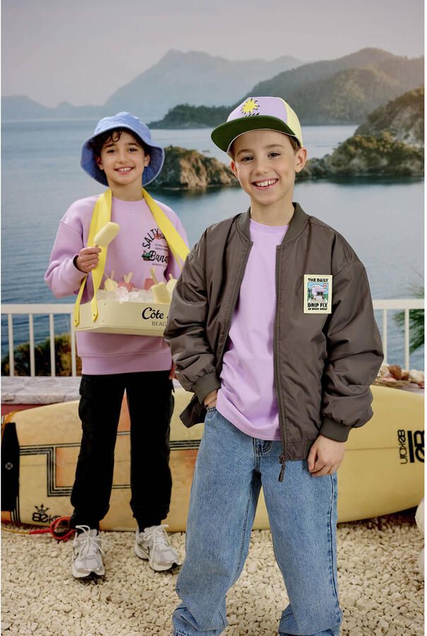 Z8 kids bomberjack Samba met backprint donkerbruin - Foto 5