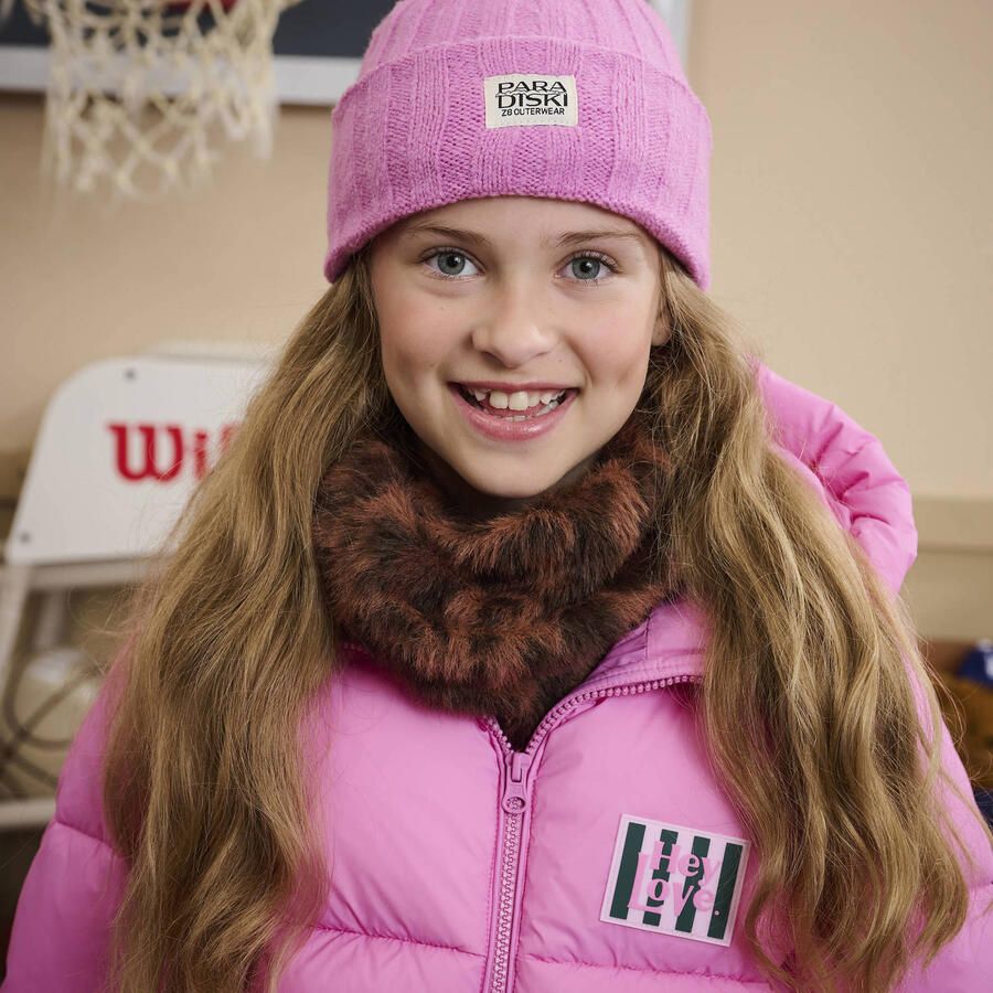 Z8 kids colsjaal van imitatiebont Victoria met panterprint bruin Panterprint - Foto 2