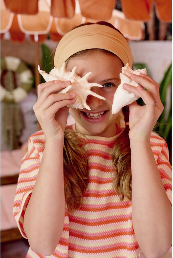 Z8 kids cropped shirt Gaia oranje lichtgeel koraal - Foto 4