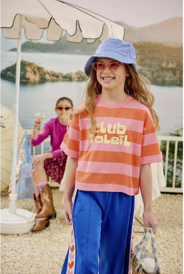 Z8 kids cropped T-shirt Elien oranje lichtroze lichtgeel - Foto 5