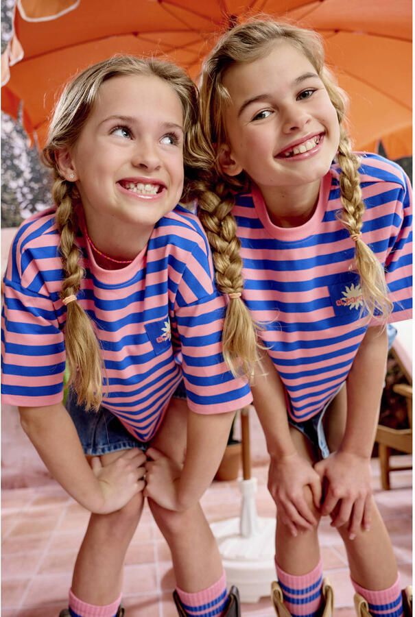 Z8 kids cropped T-shirt Marijn lichtroze blauw - Foto 4
