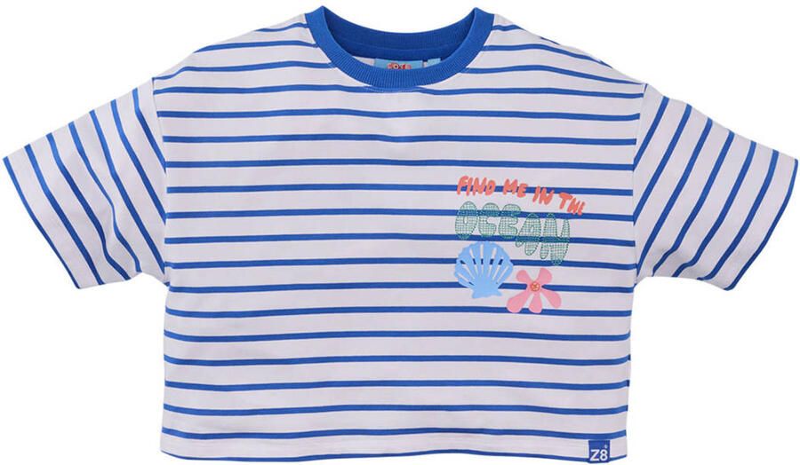 Z8 kids cropped T-shirt Mint blauw wit - Foto 3