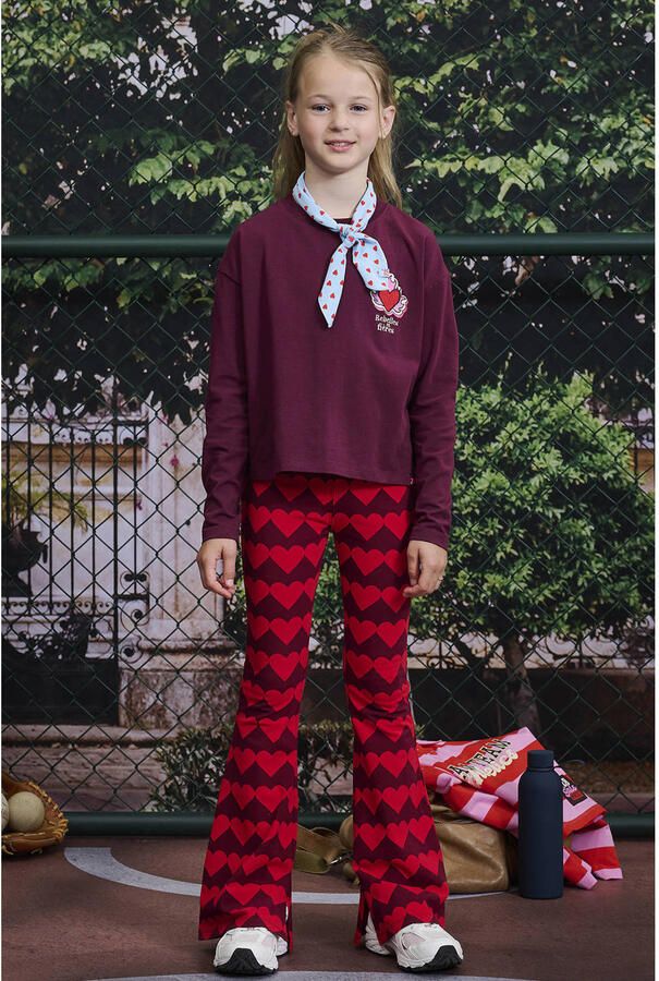 Z8 kids flared broek Esther donkerrood rood - Foto 3
