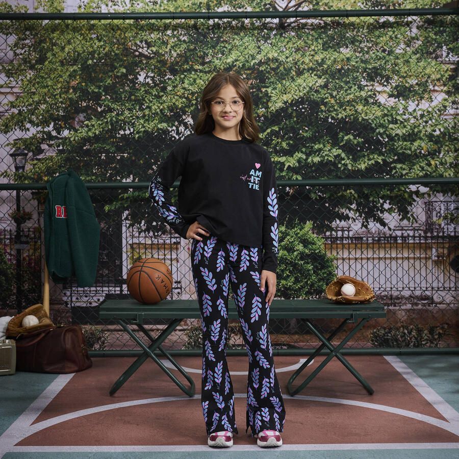 Z8 kids flared broek Marie donkerblauw lichtblauw roze - Foto 2