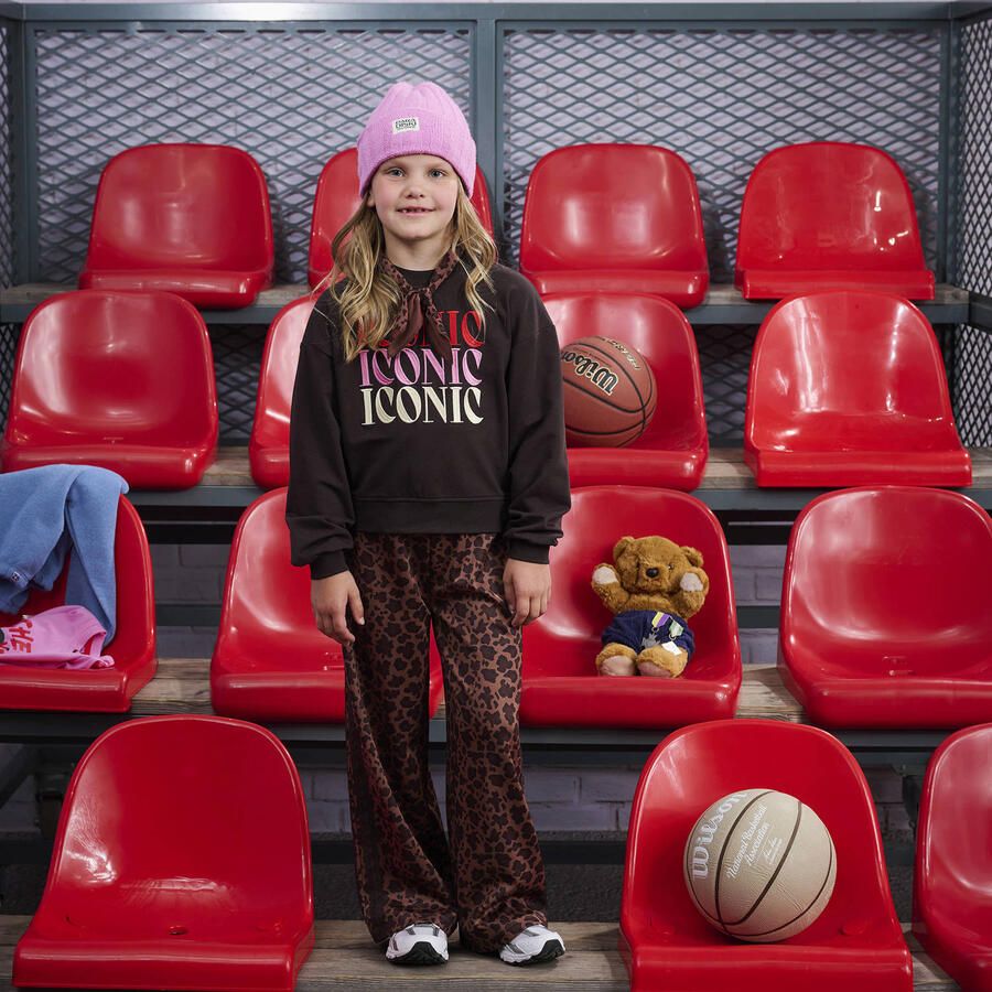 Z8 kids sweater met borduursels en print donkerbruin - Foto 2