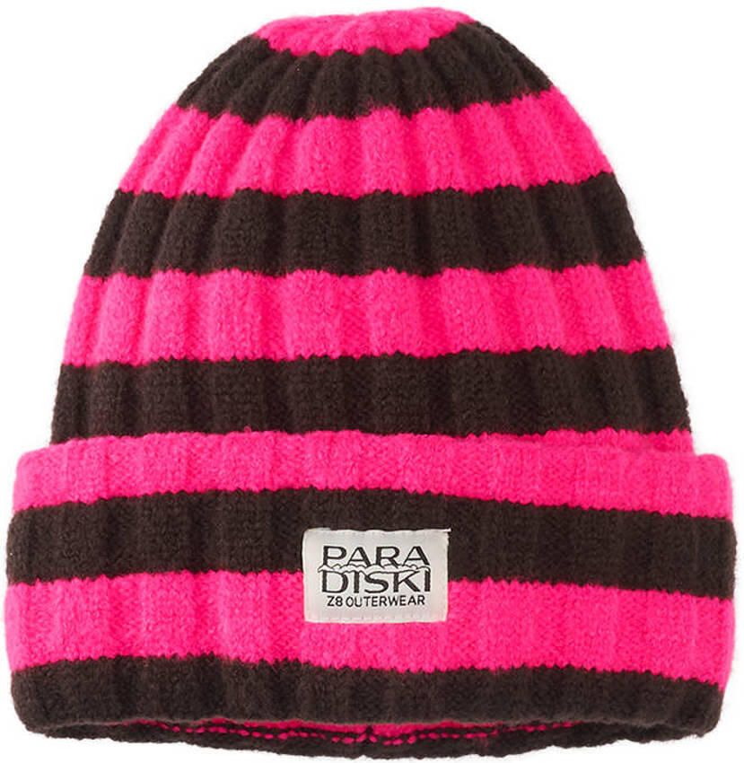 Z8 kids gebreide muts Tamar roze bruin Meisjes Acryl Streep
