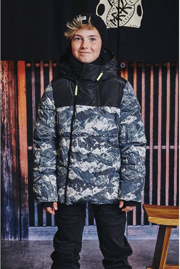 Z8 kids gewatteerde winterjas Gino donkerblauw - Foto 3