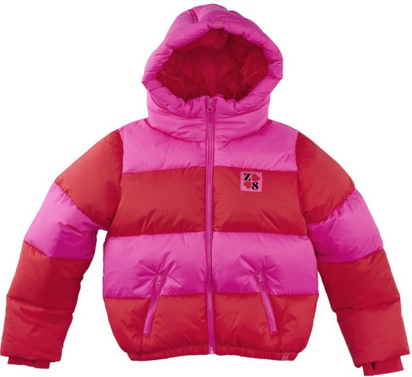 Z8 kids gewatteerde winterjas Jayda roze oranje - Foto 6