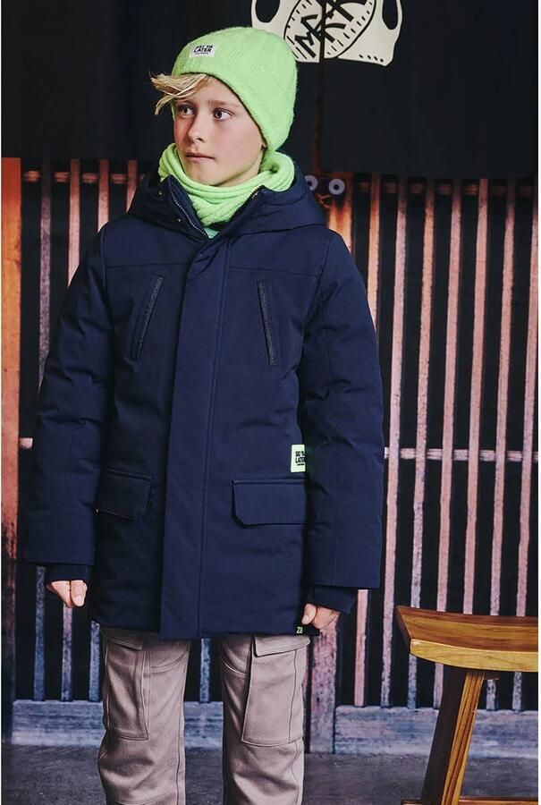 Z8 kids gewatteerde winterjas Leroy donkerblauw - Foto 4