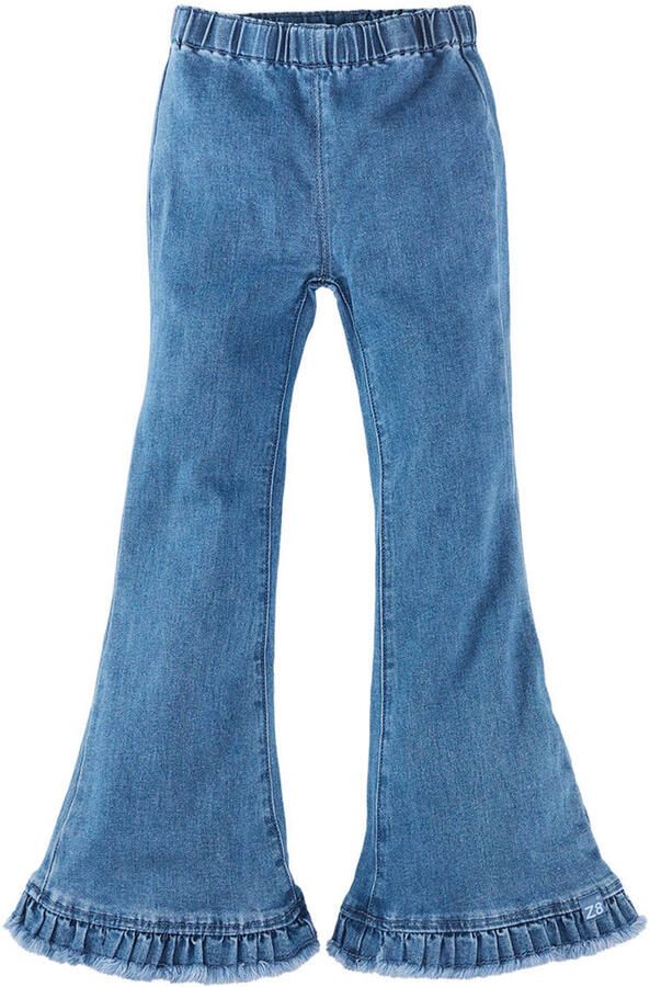 Z8 kids Hiba flared jeans met ruches mediumblauw