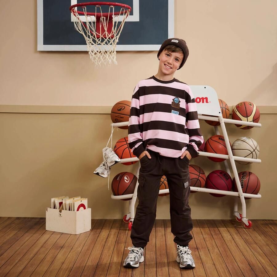 Z8 kids longsleeve Becket donkerbruin lichtroze - Foto 2