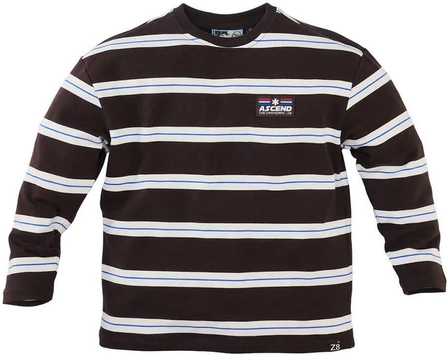 Z8 kids longsleeve Benjiro donkerbruin wit blauw