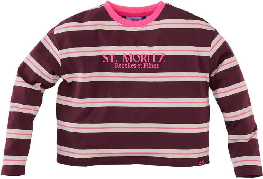 Z8 kids longsleeve Diana donkerrood wit roze