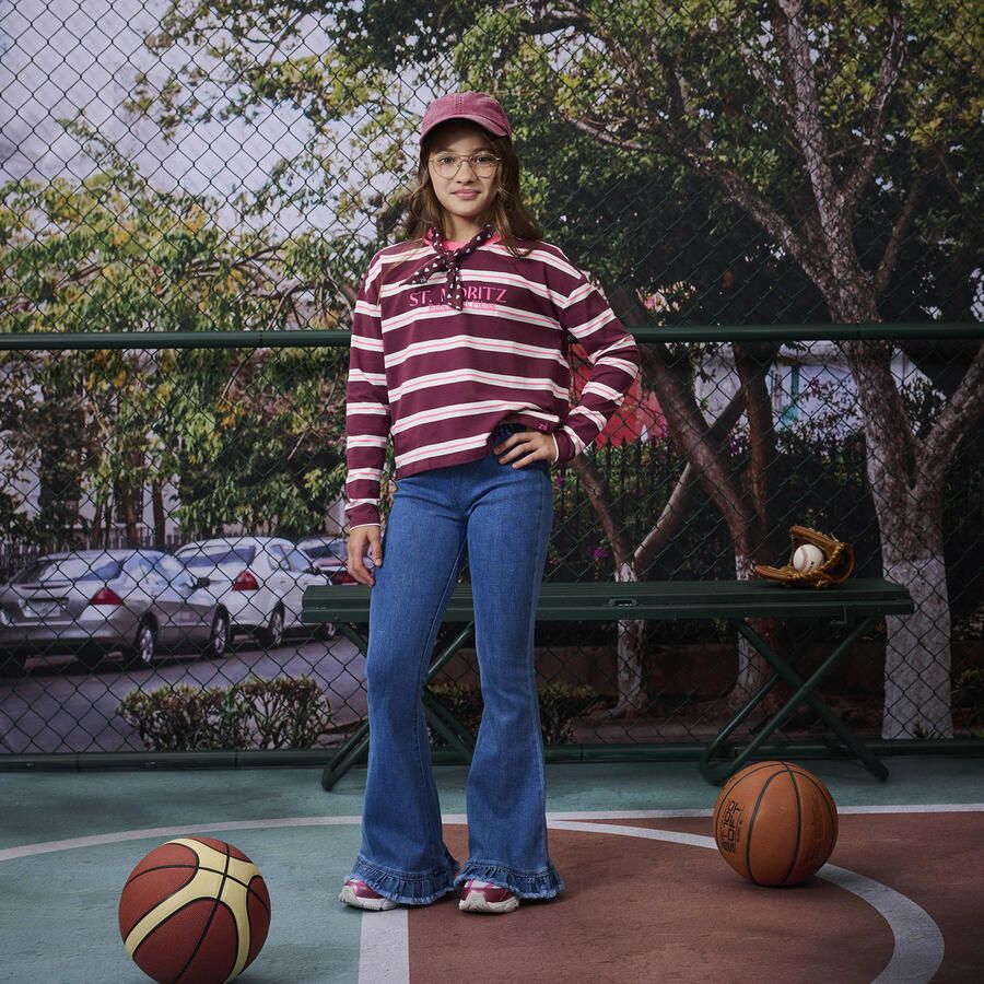 Z8 kids longsleeve Diana donkerrood wit roze - Foto 2
