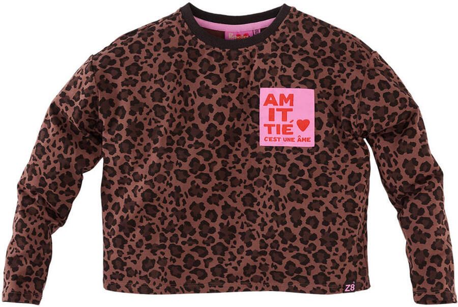 Z8 kids longsleeve Doris met panterprint bruin