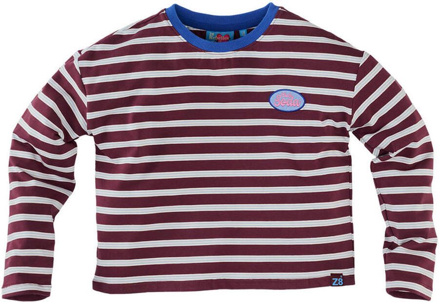 Z8 kids longsleeve Florien donkerrood lichtblauw