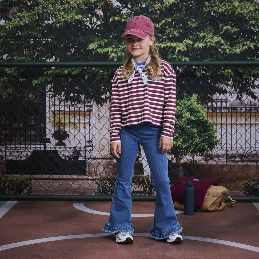 Z8 kids longsleeve Florien donkerrood lichtblauw - Foto 2