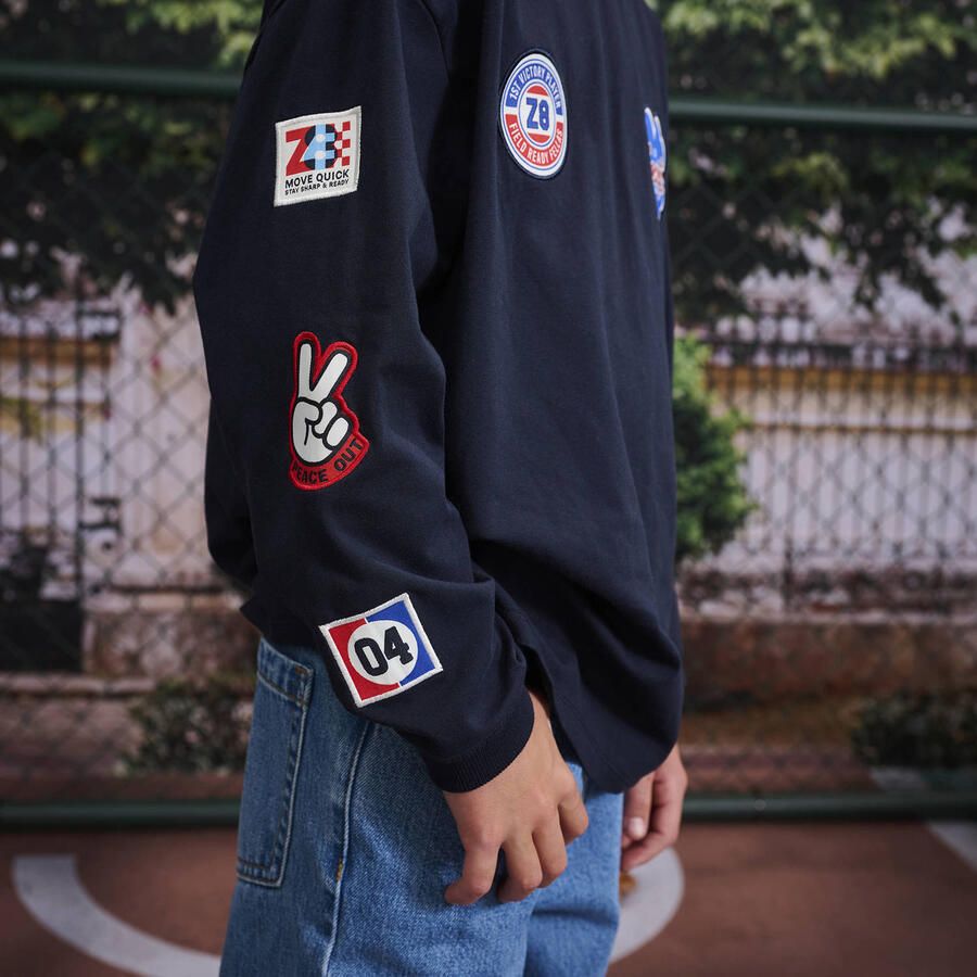 Z8 kids longsleeve met patches en print marineblauw - Foto 2