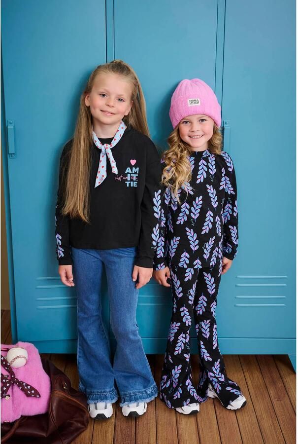 Z8 kids longsleeve met print zwart lichtblauw - Foto 2