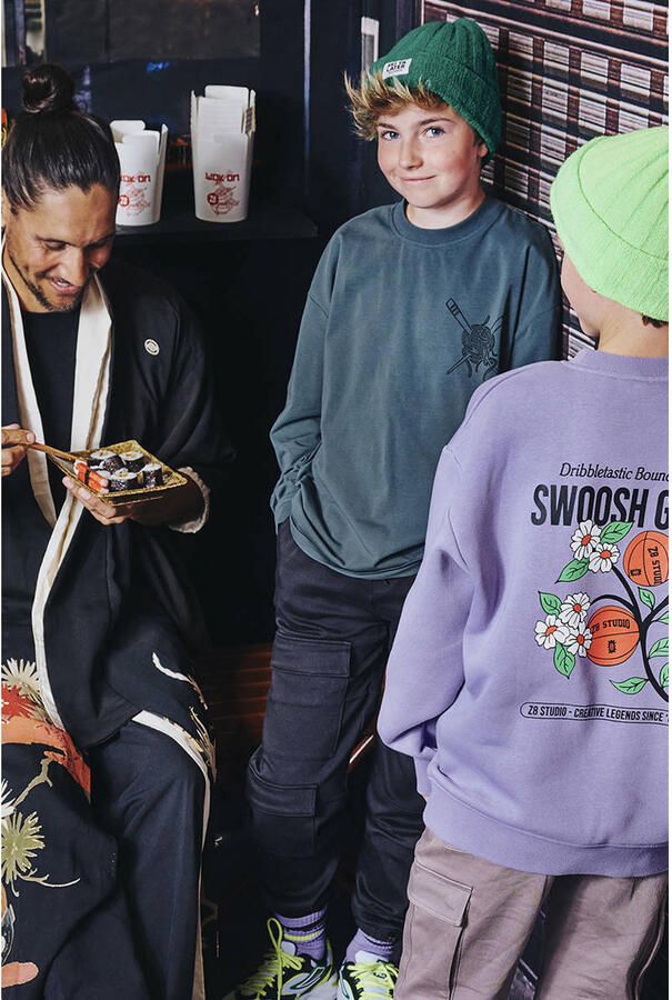 Z8 kids longsleeve Vonn met backprint grijsgroen - Foto 5