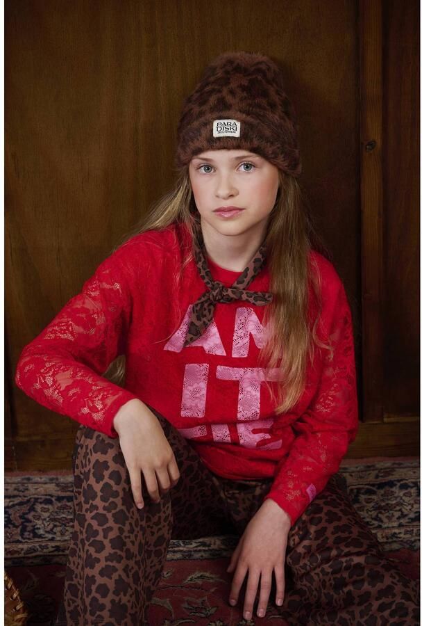 Z8 kids muts van imitatiebont Shae met panterprint bruin Panterprint - Foto 3
