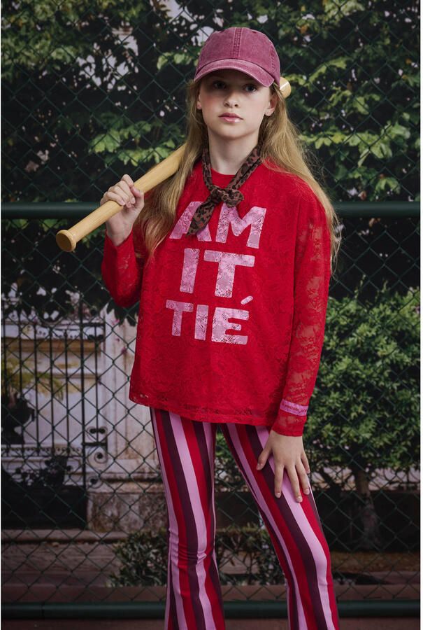Z8 kids kanten longsleeve Alexandra rood - Foto 2