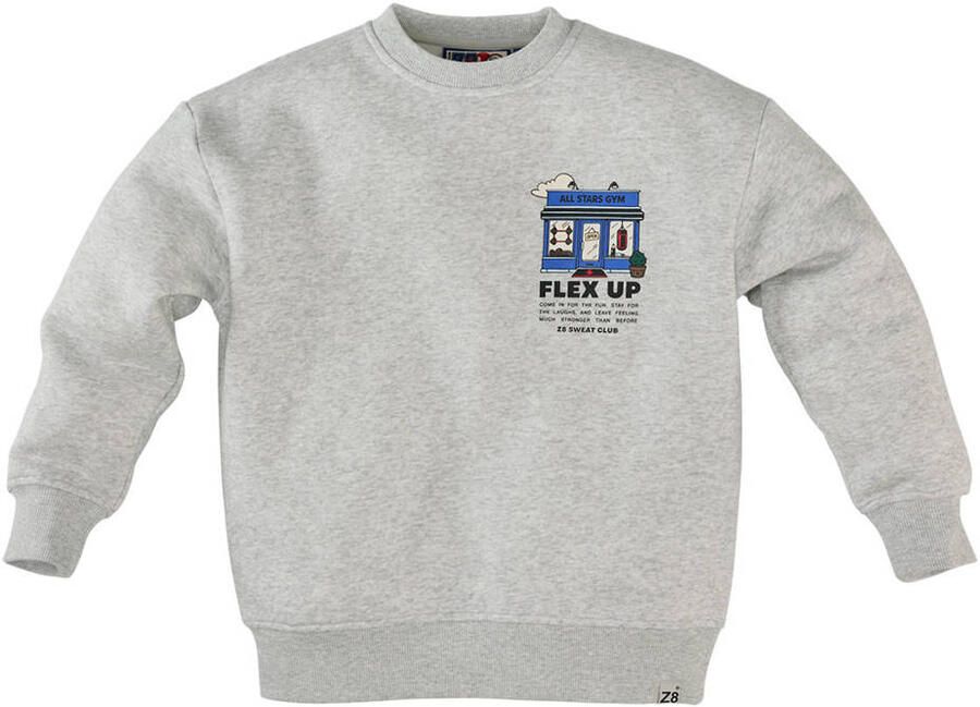 Z8 kids sweater Antony met backprint grijs