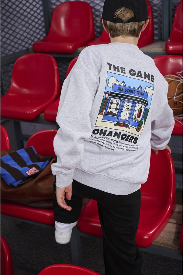 Z8 kids sweater Antony met backprint grijs - Foto 2