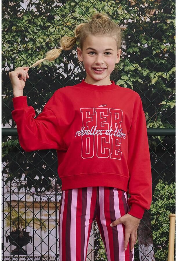 Z8 kids sweater Esila rood Meisjes Stretchkatoen Ronde hals Printopdruk - Foto 4