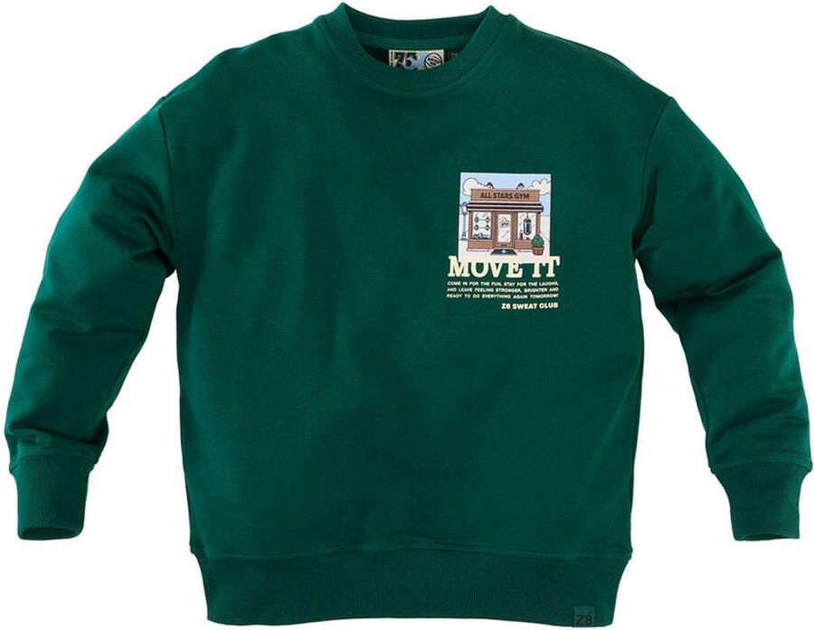 Z8 kids sweater Felix met backprint donkergroen