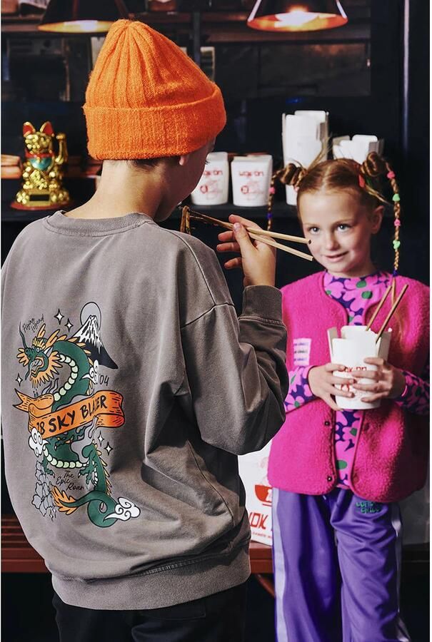 Z8 kids sweater Jett met backprint grijs - Foto 5