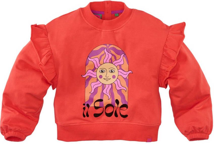 Z8 kids sweater Lunetta met printopdruk koraalrood - Foto 3